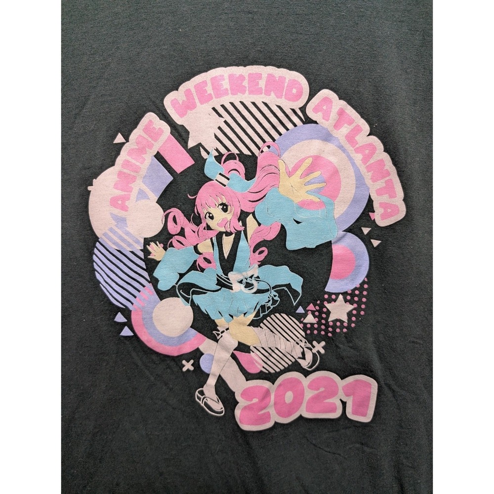 ANIME WEEKEND ATLANTA 2021 Convention Men's‎ Large Tee Green